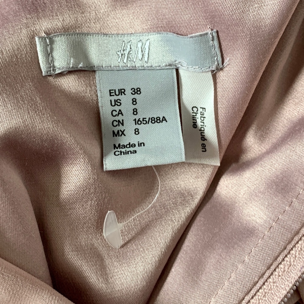 H&M one shoulder maxi dress in blush | size 8 - Picture 2 of 13